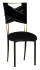 Black Velvet Sweetheart Chair Cover and Cushion on Two Tone Gold Legs