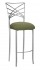 Silver Fanfare Barstool with Sage Suede Cushion