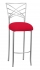 Silver Fanfare Barstool with Million Dollar Red Knit Cushion