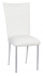 White Leatherette Chair Cover and Cushion on Silver Legs