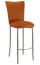 Copper Suede Barstool Cover and Cushion on Silver Legs