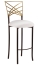 Two Tone Gold Fanfare Barstool with White Stretch Knit Cushion