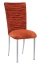 Chloe Paprika Crushed Velvet Chair Cover and Cushion on Silver Legs