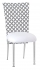 Moderne 3/4 Chair Cover with White Leatherette Cushion on Silver Legs
