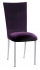 Deep Purple Velvet Chair Cover with Jewel Band and Cushion on Silver Legs