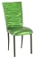 Chloe Metallic Lime Stretch Knit Chair Cover and Cushion on Brown Legs