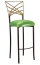 Two Tone Gold Fanfare Barstool with Metallic Lime Cushion