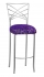 Silver Fanfare Barstool with Purple Paint Splatter Cushion