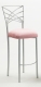 Silver Fanfare Barstool with Soft Pink Velvet Cushion