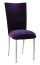 Deep Purple Velvet Chair Cover and Cushion on Silver Legs