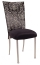 Black and White Dynasty Chair Cover with Black Stretch Knit Cushion on Silver Legs