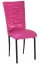 Chloe Metallic Fuchsia Stretch Knit Chair Cover and Cushion on Brown Legs