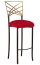 Two Tone Gold Fanfare Barstool with Red Stretch Knit Cushion