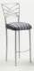 Silver Fanfare Barstool with Charcoal Stripe Cushion