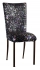 Black Paint Splatter Chair Cover and Cushion on Brown Legs
