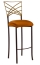 Two Tone Gold Fanfare Barstool with Copper Stretch Knit Cushion