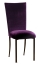 Eggplant Velvet Chair Cover and Cushion on Brown Legs