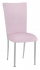 Soft Pink Velvet Chair Cover and Cushion on Silver Legs