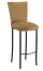 Camel Suede Chair Cover and Cushion on Brown Legs