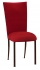Red Velvet Chair Cover and Cushion on Brown Legs