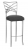 Silver Fanfare Barstool with Charcoal Linette Boxed Cushion