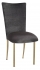 Charcoal Velvet Chair Cover on Gold Legs