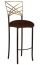 Two Tone Gold Fanfare Barstool with Chocolate Suede Cushion