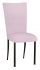 Soft Pink Velvet Chair Cover and Cushion on Brown Legs