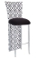 Black and White Kaleidoscope Barstool Jacket with Black Suede Cushion on Silver Legs