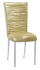 Chloe Metallic Gold Stretch Knit Chair Cover and Cushion on Silver Legs