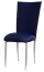 Navy Blue Chair Cover with Button Chair Cover and Cushion on Silver Legs