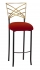 Two Tone Fanfare Barstool with Red Velvet Cushion