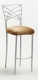 Silver Fanfare Barstool with Camel Suede Cushion