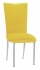Sunshine Yellow Velvet Chair Cover and Cushion on Silver Legs