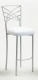 Silver Fanfare Barstool with White Leatherette Cushion