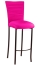 Chloe Hot Pink Stretch Knit Barstool Cover and Cushion on Brown Legs