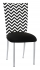 Chevron Chair Cover with Black Stretch Knit Cushion on Silver Legs