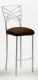 Silver Fanfare Barstool with Chocolate Suede Cushion