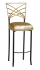 Two Tone Fanfare Barstool with Gold Leatherette Boxed Cushion