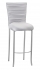 Chloe Silver Stretch Knit Barstool Cover with Jewel Band and Cushion on Silver Legs