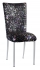 Black Paint Splatter Chair Cover and Cushion on Silver Legs