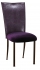 Purple Croc Chair Cover with Eggplant Velvet Cushion on Brown Legs