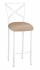 Simply X White Barstool with Cappuccino Stretch Knit Cushion