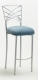 Silver Fanfare Barstool with Ice Blue Suede Cushion