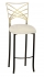 Two Tone Gold Fanfare Barstool with Ivory Boucle Cushion
