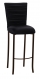 Chloe Black Stretch Knit Barstool Cover with Rhinestone Accent Band and Cushion on Brown Legs