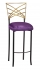 Two Tone Fanfare Barstool with Purple Taffeta Boxed Cushion