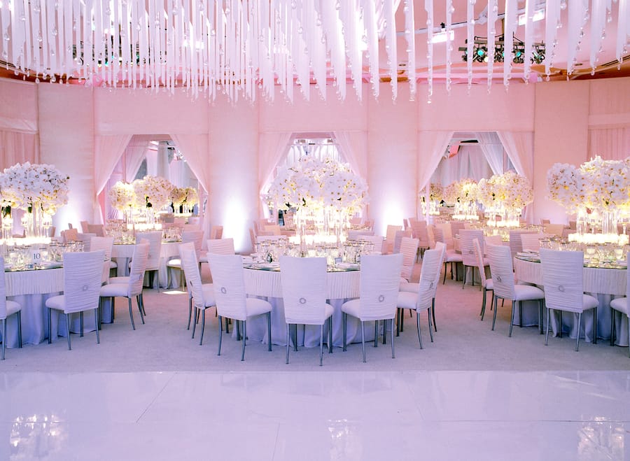 Glam Beverly Hills Hotel Crystal Ballroom Wedding