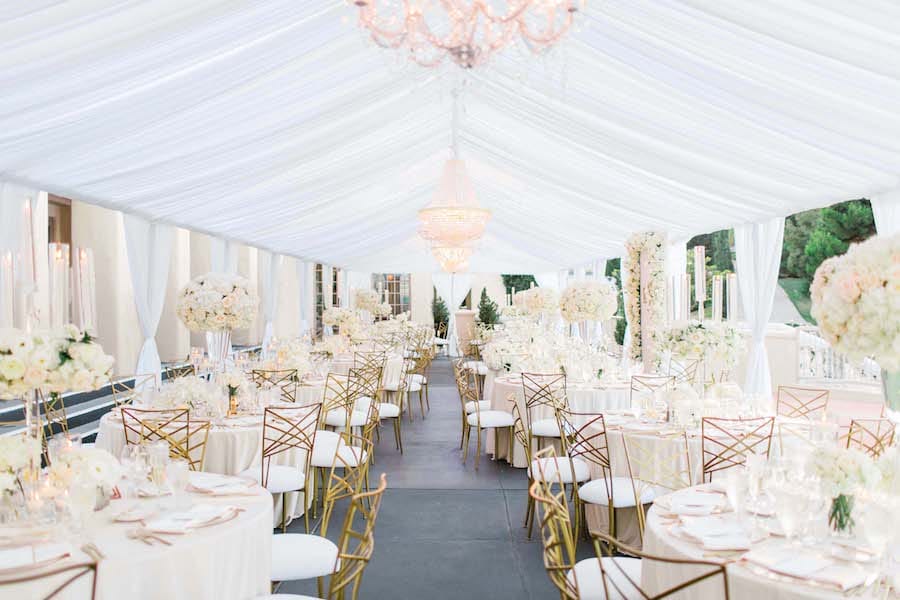 Glam White Orange County Wedding