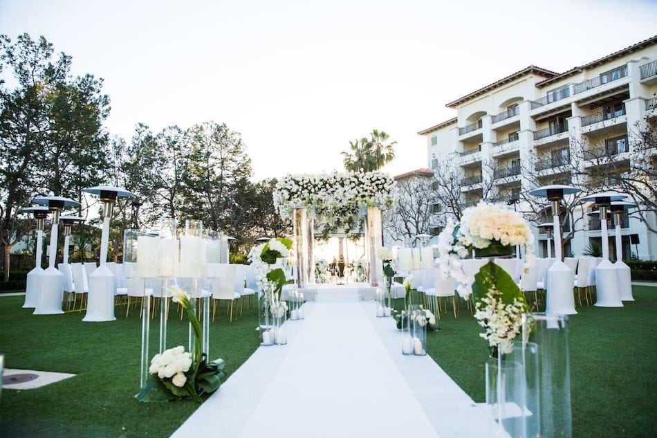 Outdoor Monarch Beach Resort Wedding Ceremony Featured in Inside Weddings